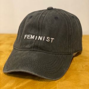 Feminist Faded Black Baseball Cap